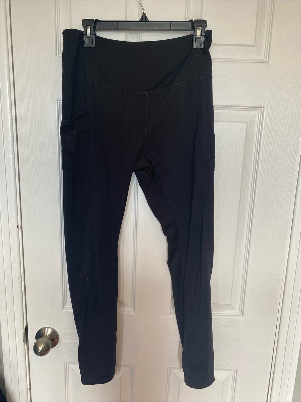 Reebok Black High Rise Active Leggings with Side Pockets Size Large L/G